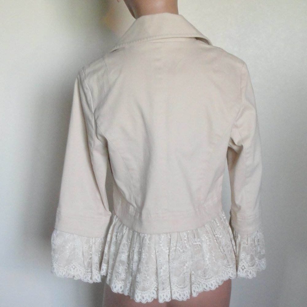 Robert Rodriguez Cotton & Lace  Cream Jacket - Picture 3 of 5